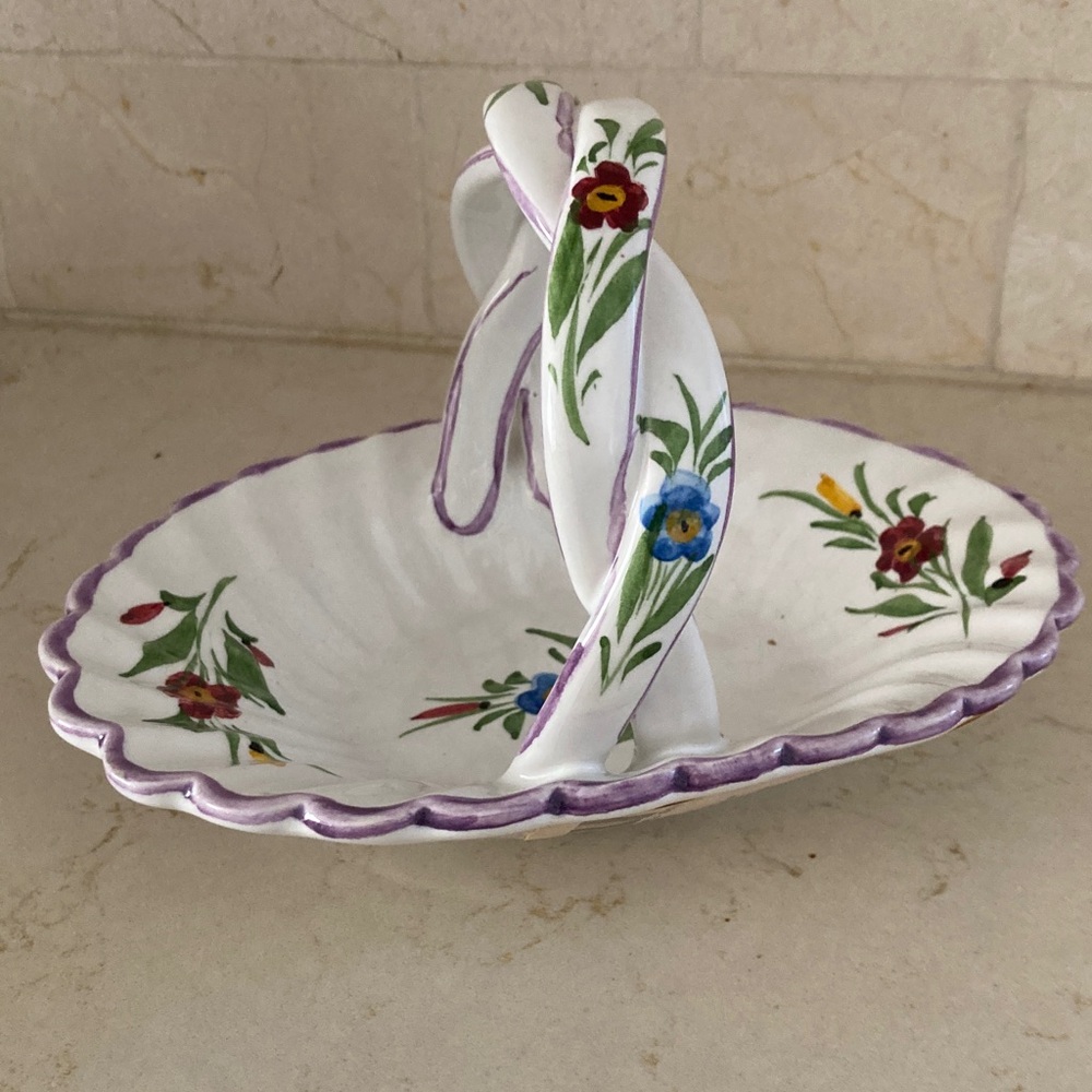 Floral Handpainted Ceramic Basket from Macys
